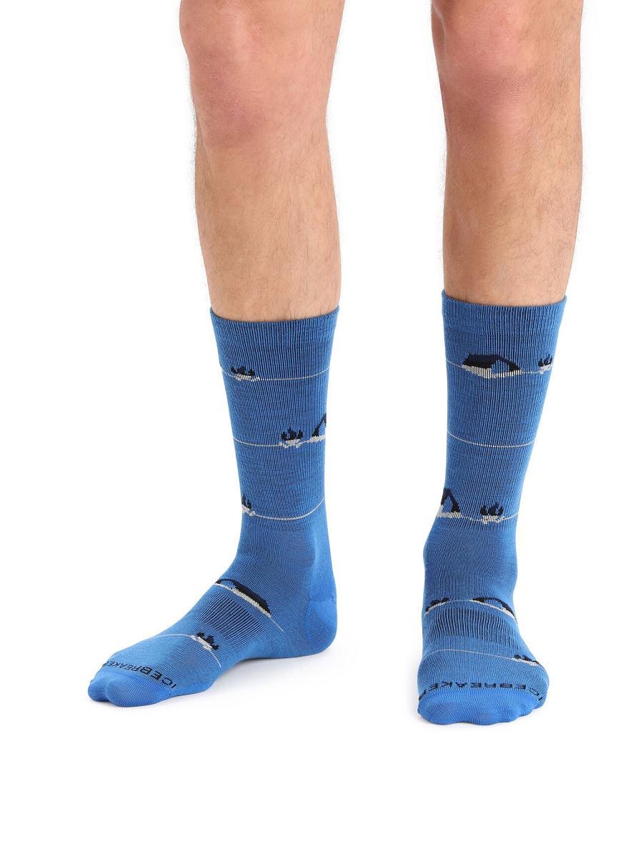 Lazurite / Ether Icebreaker Merino Lifestyle Ultralight Crew Backcountry Camp Men's Socks | AU 1009XYUF